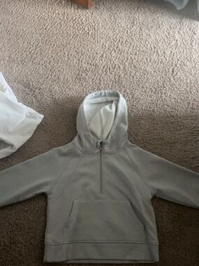 Womens Light Gray Half-Zip Hoodie